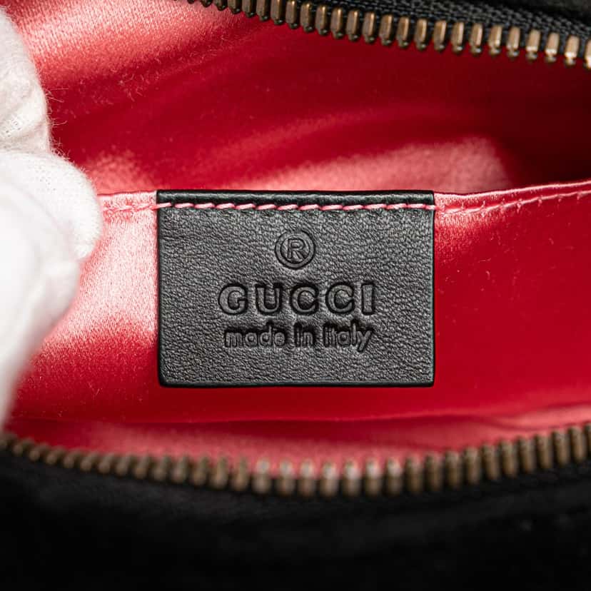 Gucci GG Marmont Matelasse Velvet Belt Bag Black Velvet Good condition - Box View