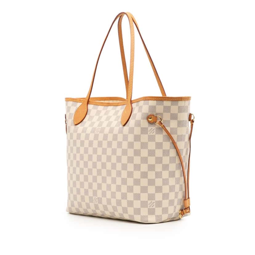 Louis Vuitton Damier Azur Neverfull MM White Canvas Good condition - Back View