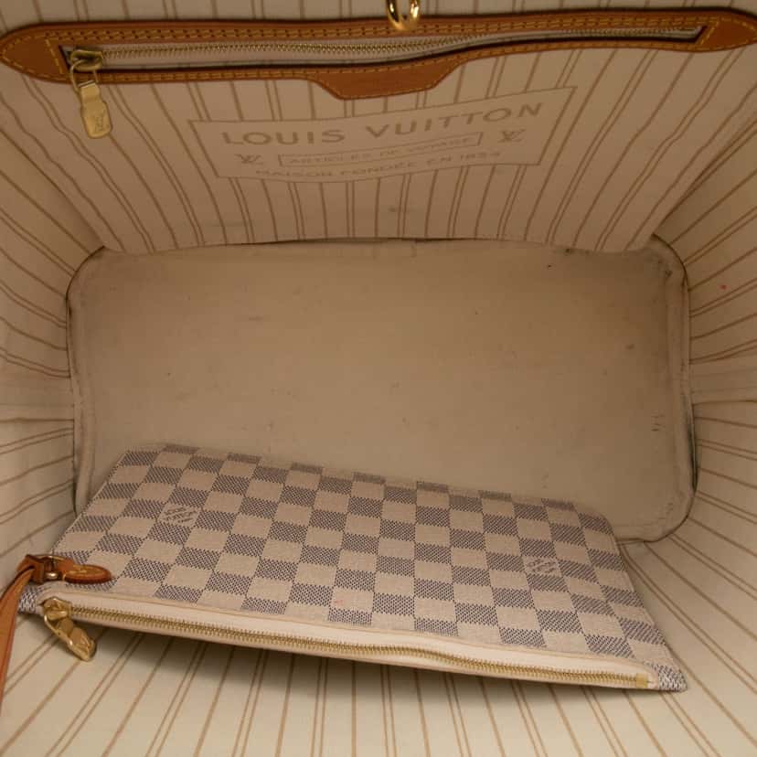 Louis Vuitton Damier Azur Neverfull MM White Canvas Good condition - Model View