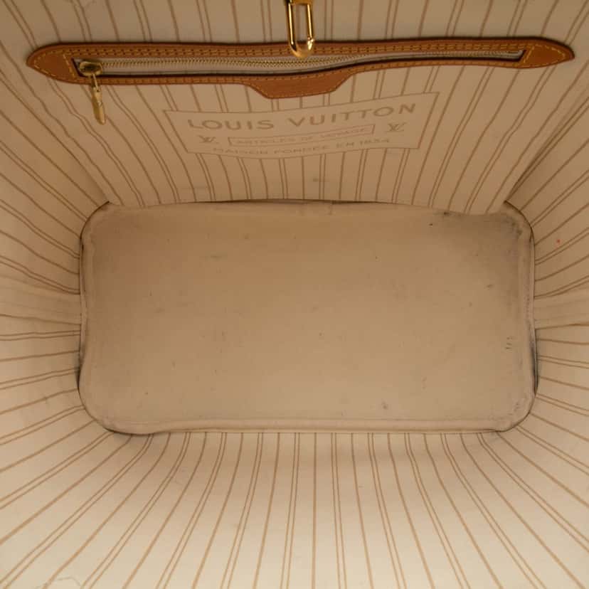 Louis Vuitton Damier Azur Neverfull MM White Canvas Good condition - Box View
