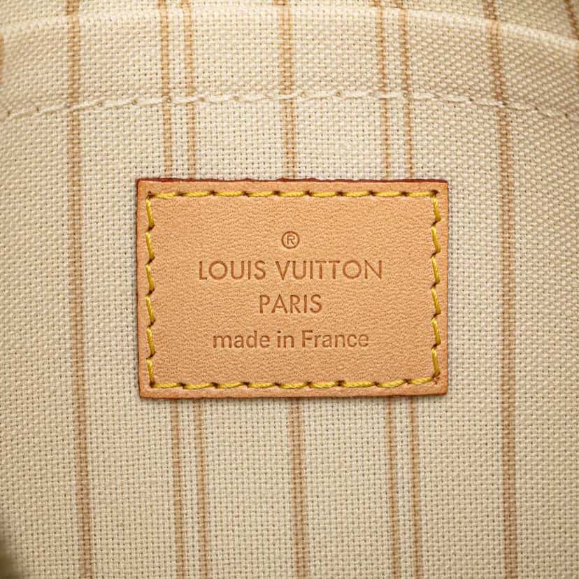 Louis Vuitton Damier Azur Neverfull Pouch MM White Canvas Good condition - Box View