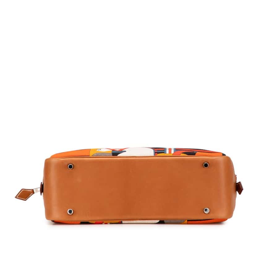 Hermès Barenia and Toile Rocobar Plume 32 Brown Canvas Good condition - Inside View