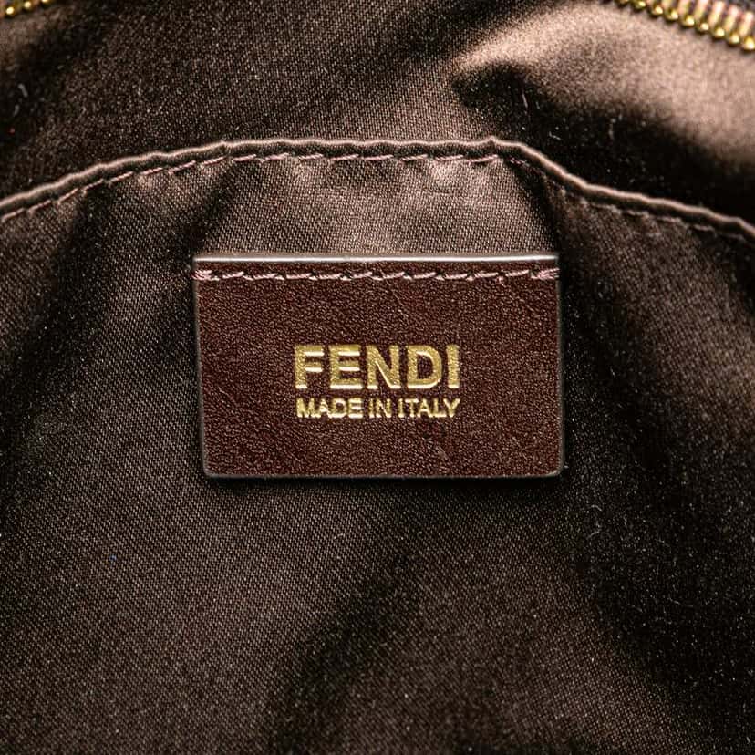 Fendi Iridescent Leather Chain Tote Brown Leather Good condition - Box View