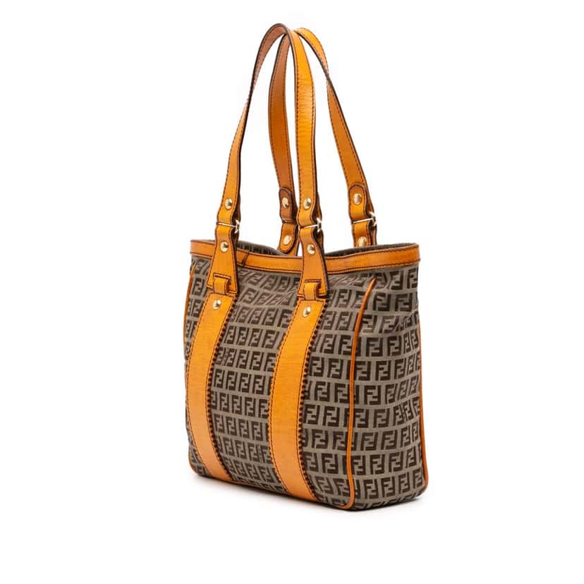 Fendi Zucchino Canvas Tote Brown Canvas Good condition - Back View