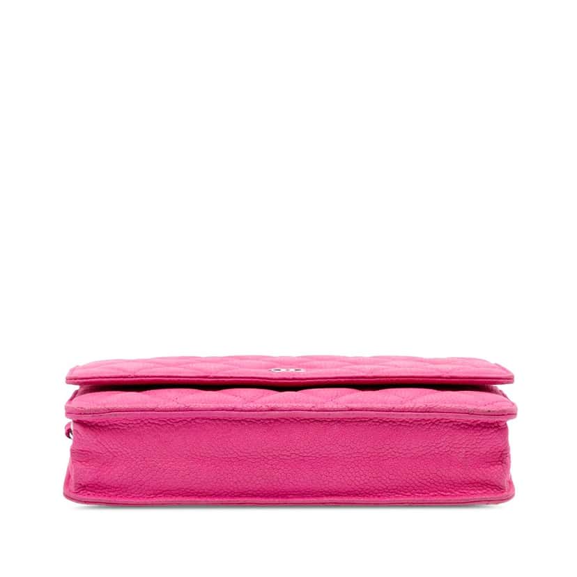 Chanel CC Caviar Wallet on Chain Pink Leather Very good condition - Inside View
