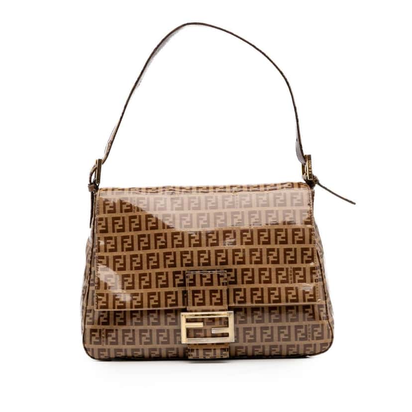 Fendi Zucchino Crystal Mamma Forever Brown Canvas Good condition - Front View
