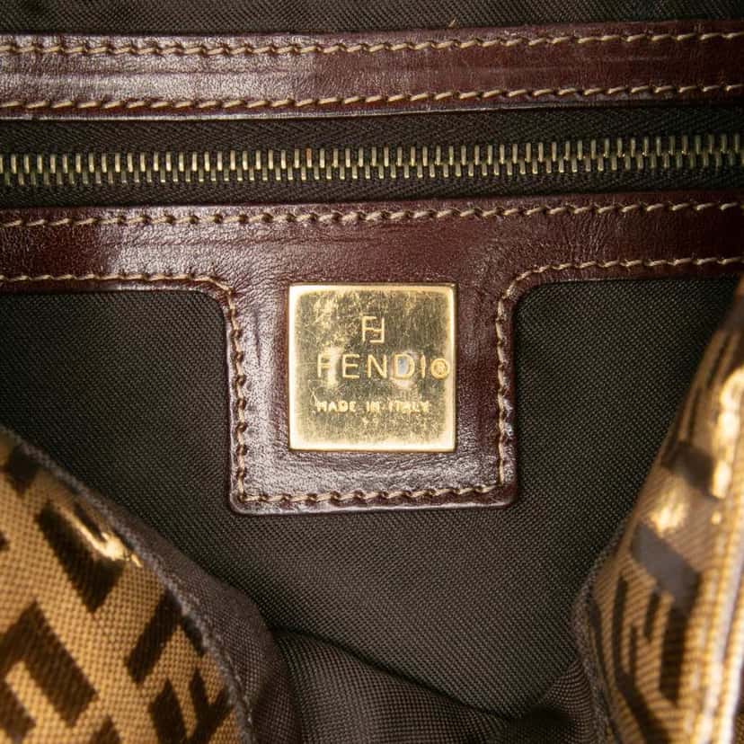 Fendi Zucchino Crystal Mamma Forever Brown Canvas Good condition - Box View
