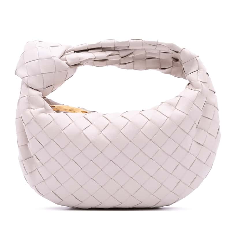 Bottega Veneta Mini Nappa Intrecciato Jodie White Leather Good condition - Front View