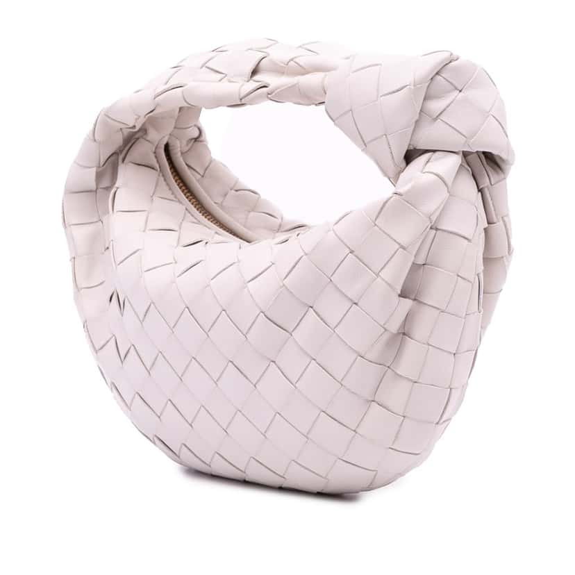 Bottega Veneta Mini Nappa Intrecciato Jodie White Leather Good condition - Back View
