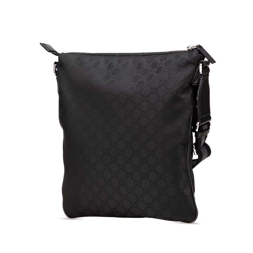 Gucci GG Nylon Web Crossbody Bag Black Good condition - Back View