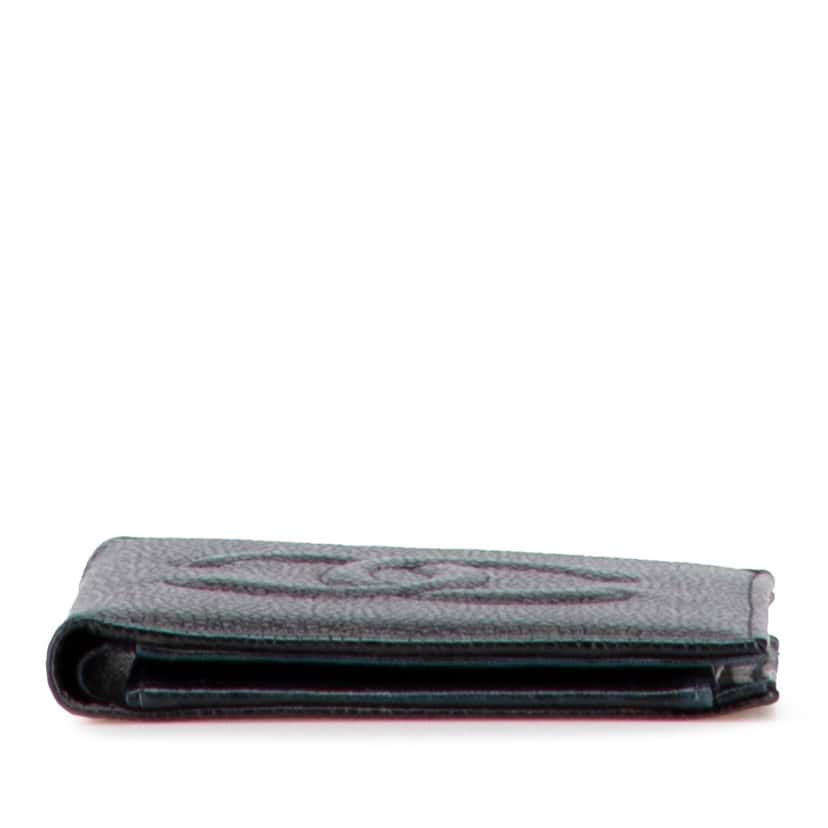 Chanel CC Caviar Bifold Wallet Black Leather Good condition - Inside View