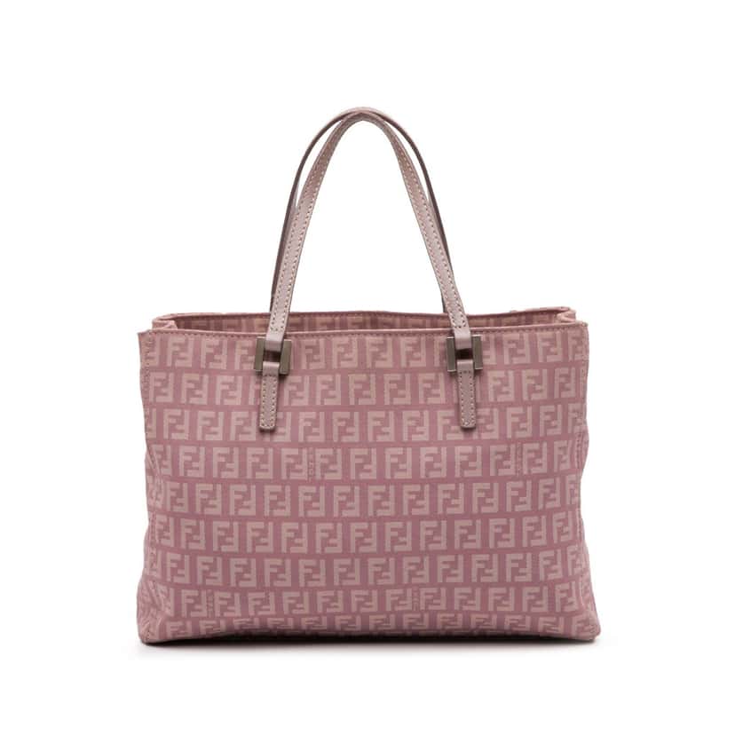 Fendi Zucchino Canvas Tote Purple Canvas Good condition - Front View