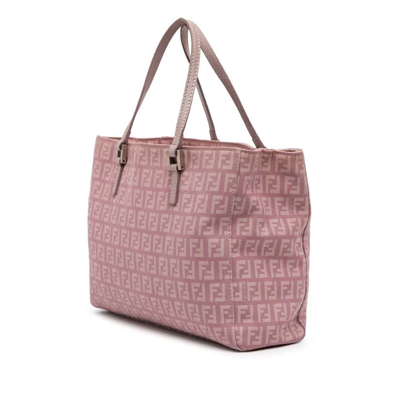 Fendi Zucchino Canvas Tote Purple Canvas Good condition - Back View