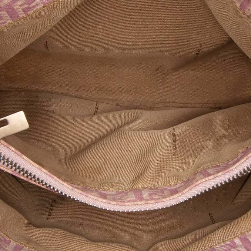 Fendi Zucchino Canvas Tote Purple Canvas Good condition - Model View