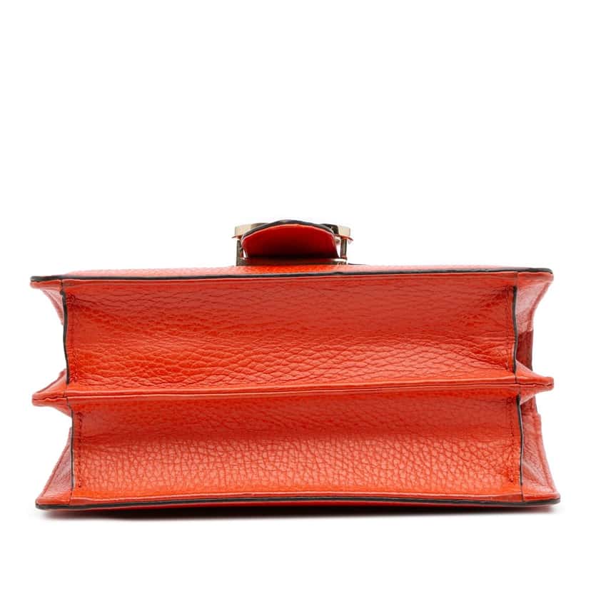 Gucci Small Dollar Calfskin Interlocking G Crossbody Orange Leather Good condition - Inside View
