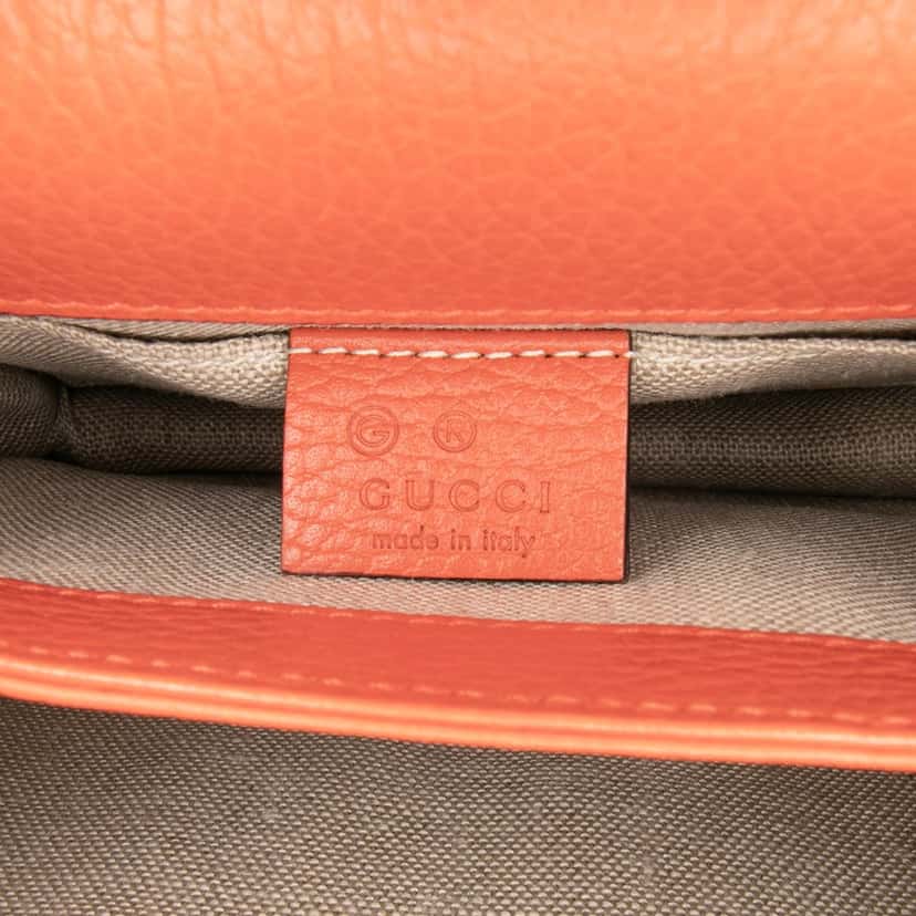 Gucci Small Dollar Calfskin Interlocking G Crossbody Orange Leather Good condition - Box View