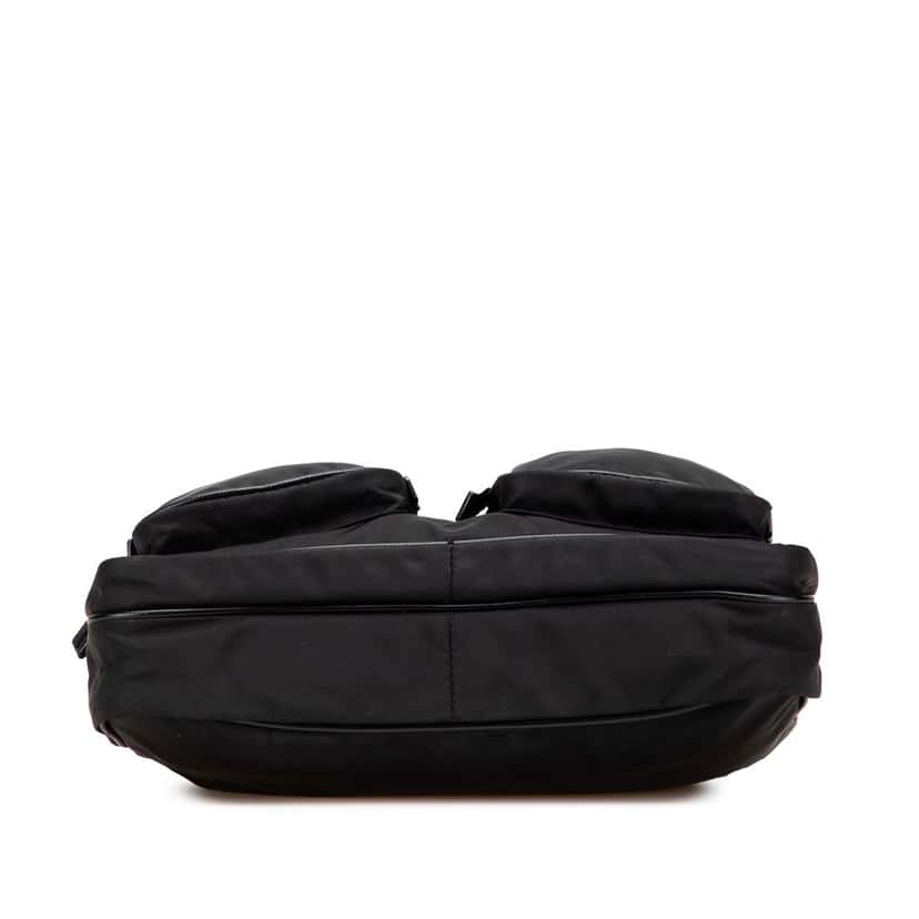 Prada Saffiano Trimmed Tessuto Zip Top Crossbody Black Good condition - Inside View
