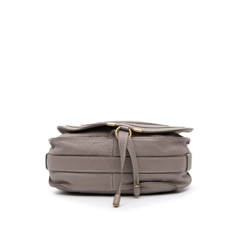 Chloé Small Grained Calfskin Marcie Crossbody Grey Leather Fair condition - Inside View