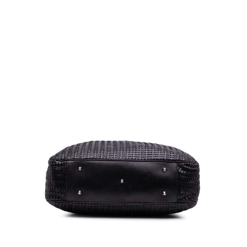 Dior Large Woven Lambskin Lady Dior Soft Shopping Tote Black Leather Good condition - Inside View