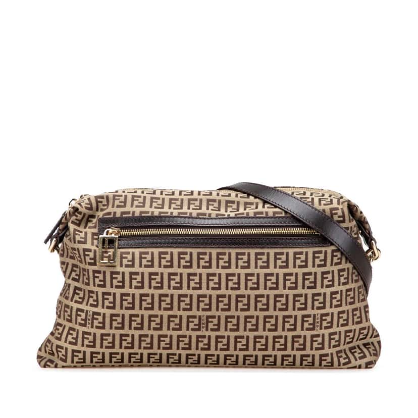 Fendi Zucchino Canvas Crossbody Brown Canvas Very good condition - Front View