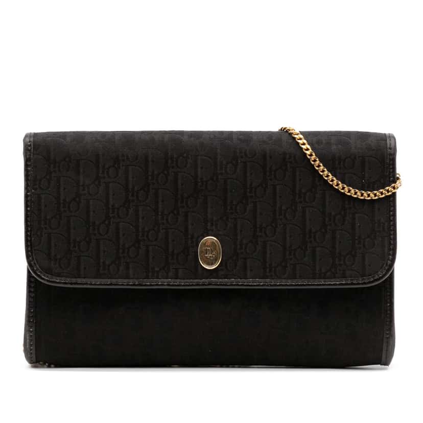 Dior Oblique Canvas Chain Crossbody Black Canvas Good condition - Front View