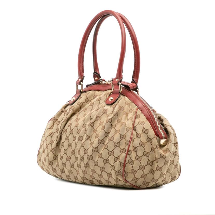 Gucci GG Canvas Sukey Satchel Brown Canvas Good condition - Back View