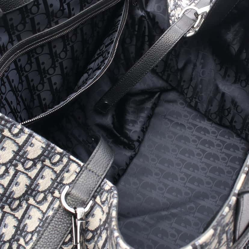 Dior Oblique Canvas Tote Blue Canvas Good condition - Inside View