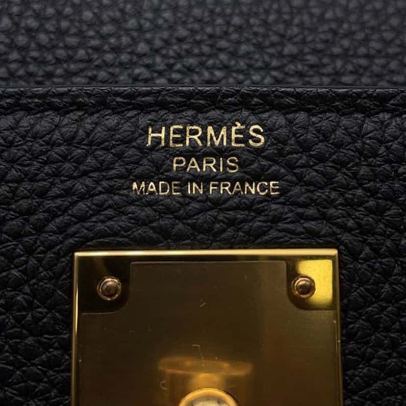 Hermès Togo Kelly II Retourne 28 Black Leather Good condition - Box View