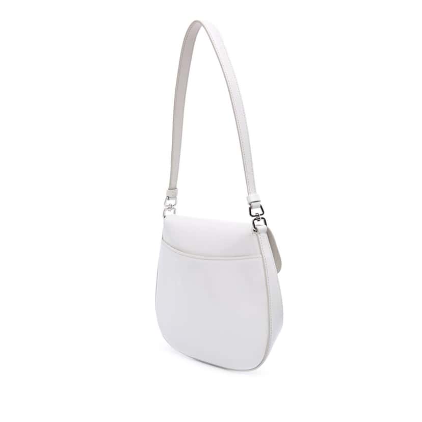 Prada Mini Brushed Leather Cleo Bag White Leather Good condition - Back View
