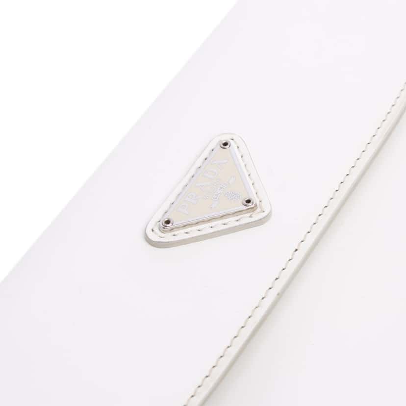 Prada Mini Brushed Leather Cleo Bag White Leather Good condition - Box View