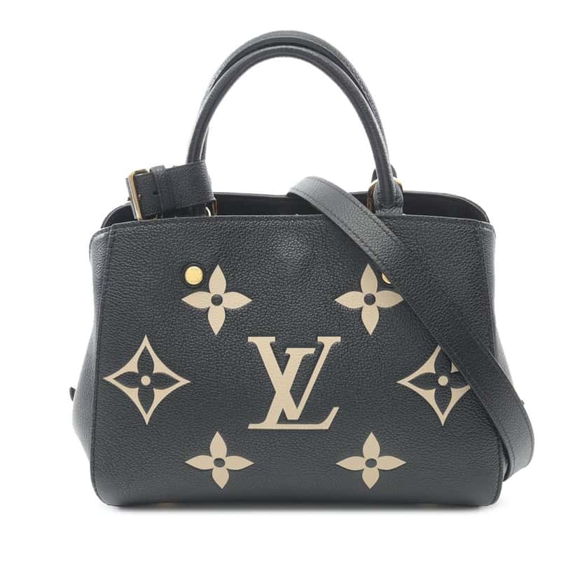 Louis Vuitton Bicolor Monogram Empreinte Giant Montaigne BB Black Leather Good condition - Front View