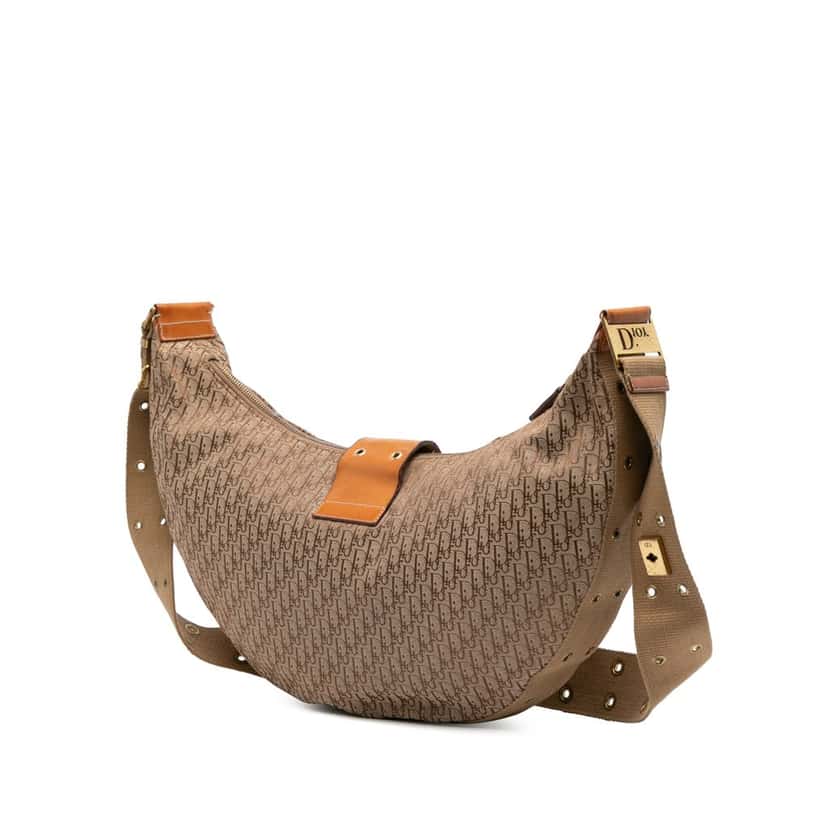 Dior Diorissimo Trotter Canvas Street Chic Hobo Brown Canvas Good condition - Back View