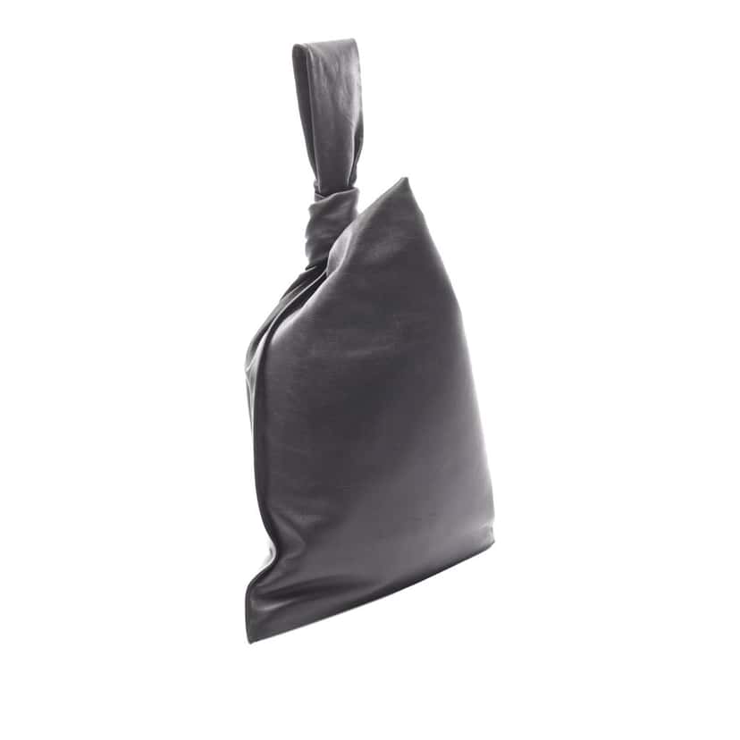 Bottega Veneta Nappa BV Twist Handbag Black Leather Good condition - Back View