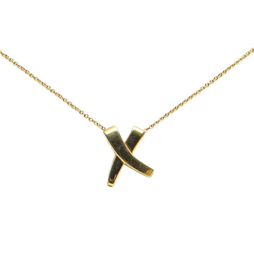 Tiffany & Co Paloma Picasso 18K Yellow Gold X Kiss Necklace Gold Gold Good condition - Front View
