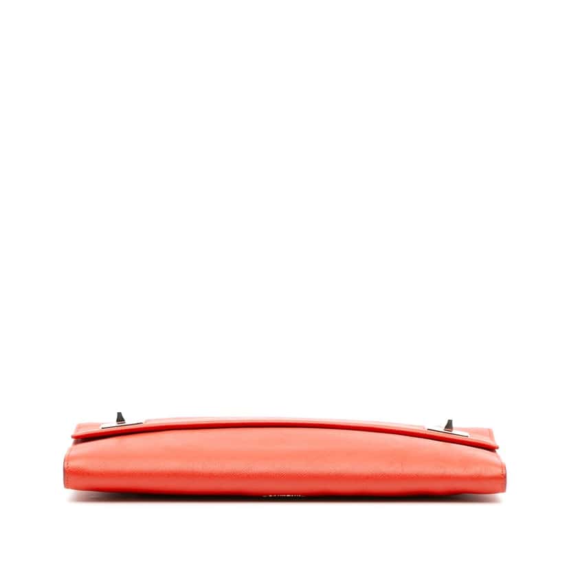 Prada Saffiano Flap Clutch Red Leather Good condition - Inside View