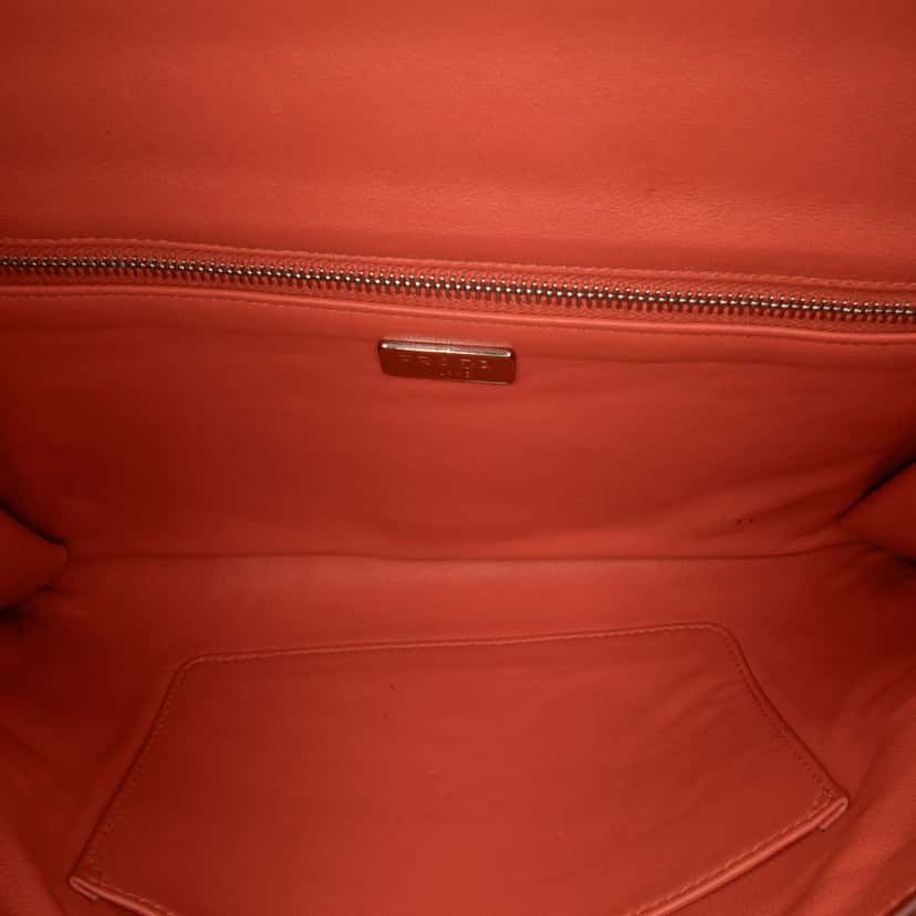 Prada Saffiano Flap Clutch Red Leather Good condition - Model View