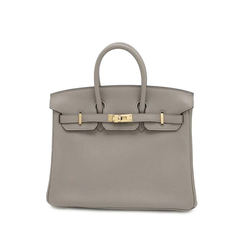 Hermès Novillo Birkin Retoune 25 Grey Leather Good condition - Front View