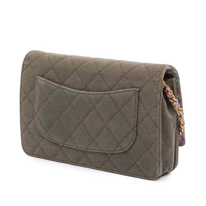 Chanel Quilted Canvas Coco Cuba Charms Wallet On Chain Brown Canvas Good condition - Back View