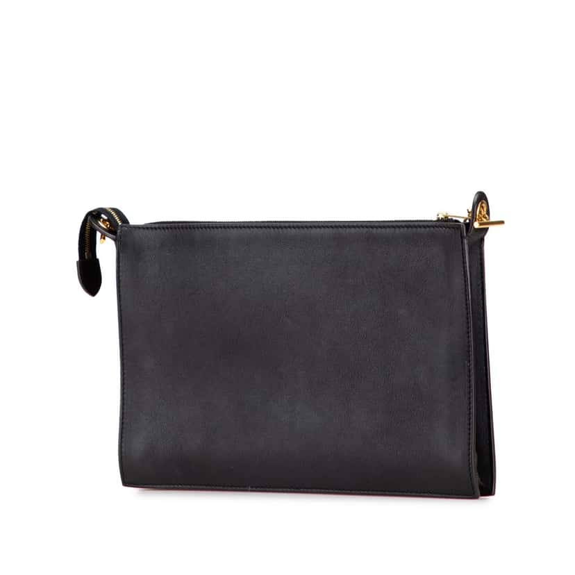 Celine Tricolor Leather Pocket Envelope Zip Crossbody Black Leather Good condition - Back View