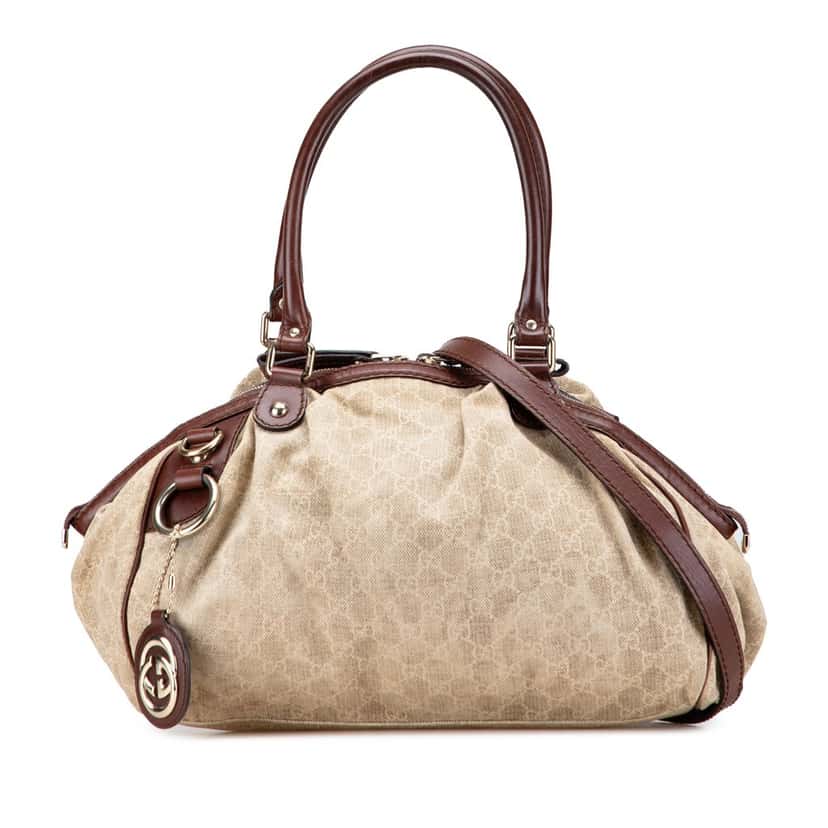 Gucci GG Canvas Sukey Satchel Brown Canvas Good condition - Front View