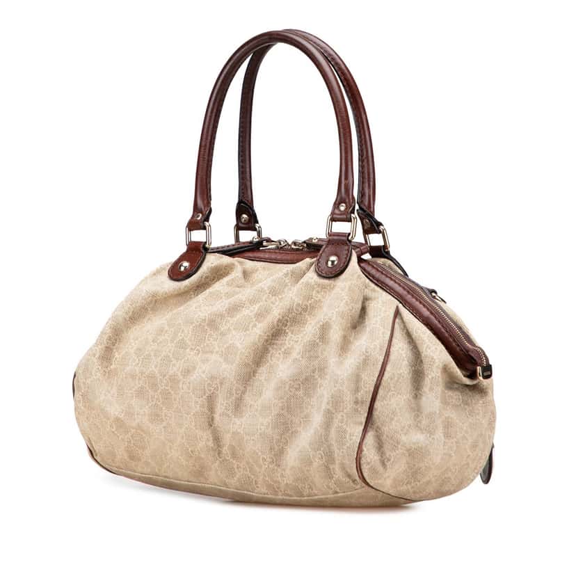 Gucci GG Canvas Sukey Satchel Brown Canvas Good condition - Back View
