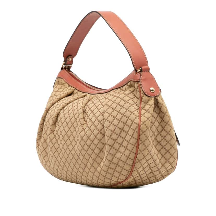 Gucci Diamante Canvas Sukey Shoulder Bag Brown Canvas Good condition - Back View