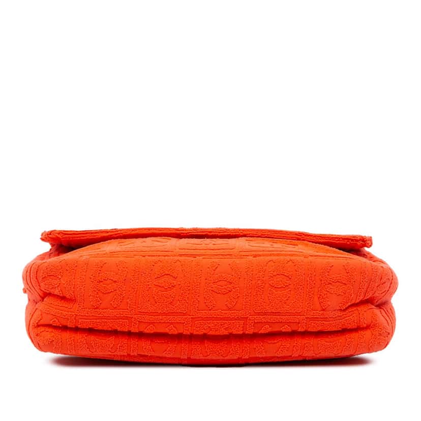 Chanel Terry Cloth Sport Line Flap Orange Cotton Good condition - Inside View