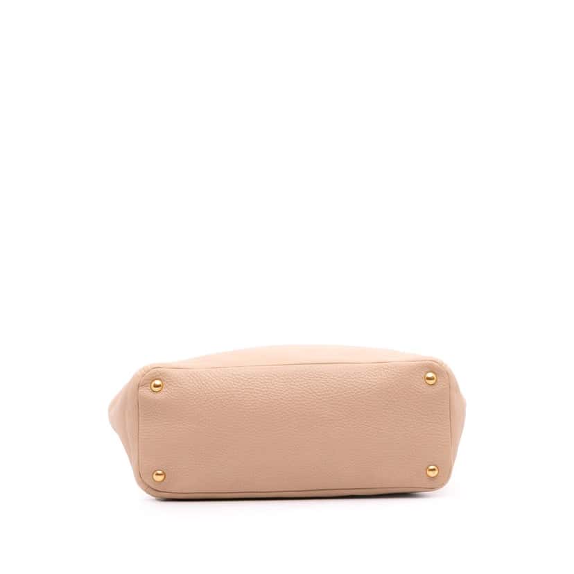 Prada Vitello Daino Double Pocket Tote Brown Leather Good condition - Inside View