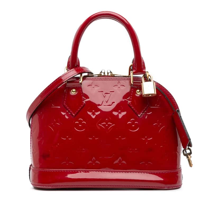 Louis Vuitton Monogram Vernis Alma BB Red Leather Good condition - Front View