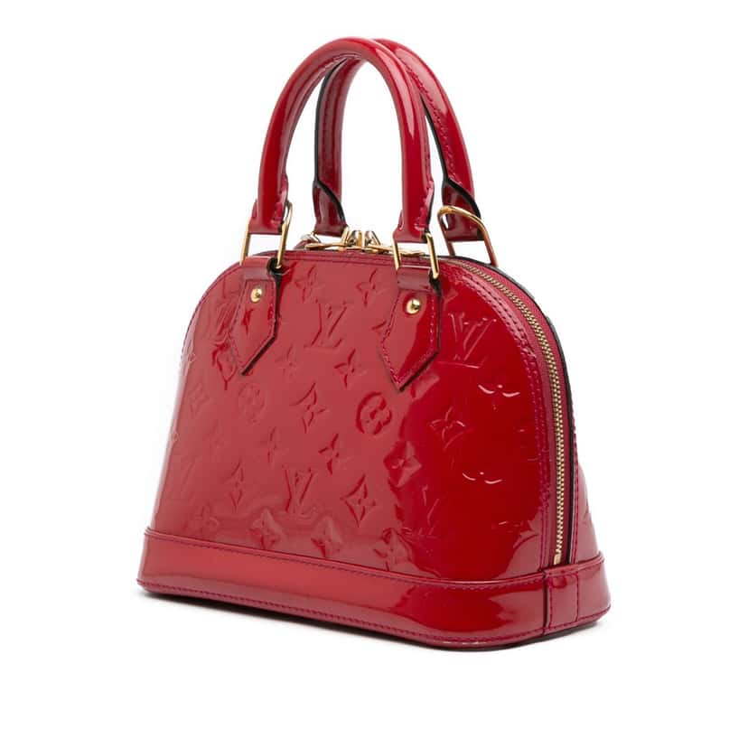 Louis Vuitton Monogram Vernis Alma BB Red Leather Good condition - Back View