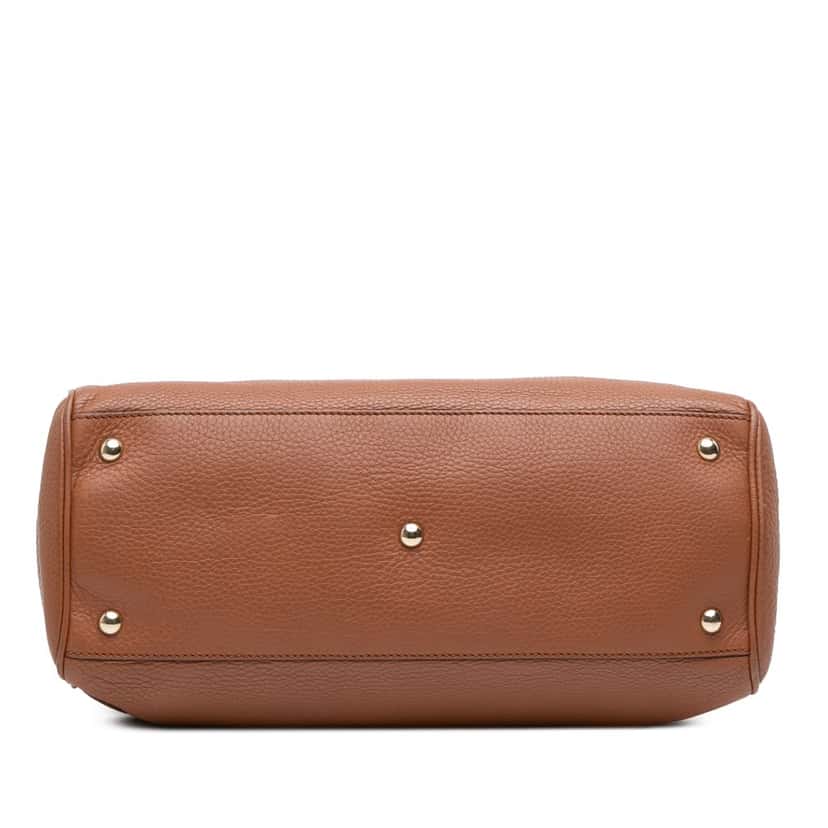 Gucci Medium Calfskin Bamboo Shopper Satchel Brown Leather Good condition - Inside View