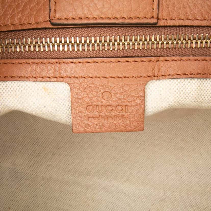 Gucci Medium Calfskin Bamboo Shopper Satchel Brown Leather Good condition - Box View