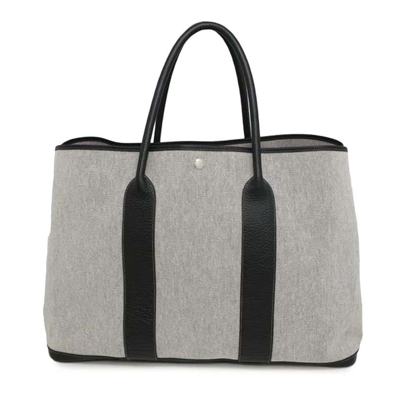 Hermès Toile H and Buffle Skipper Garden Party 49 Grey Canvas Good condition - Front View