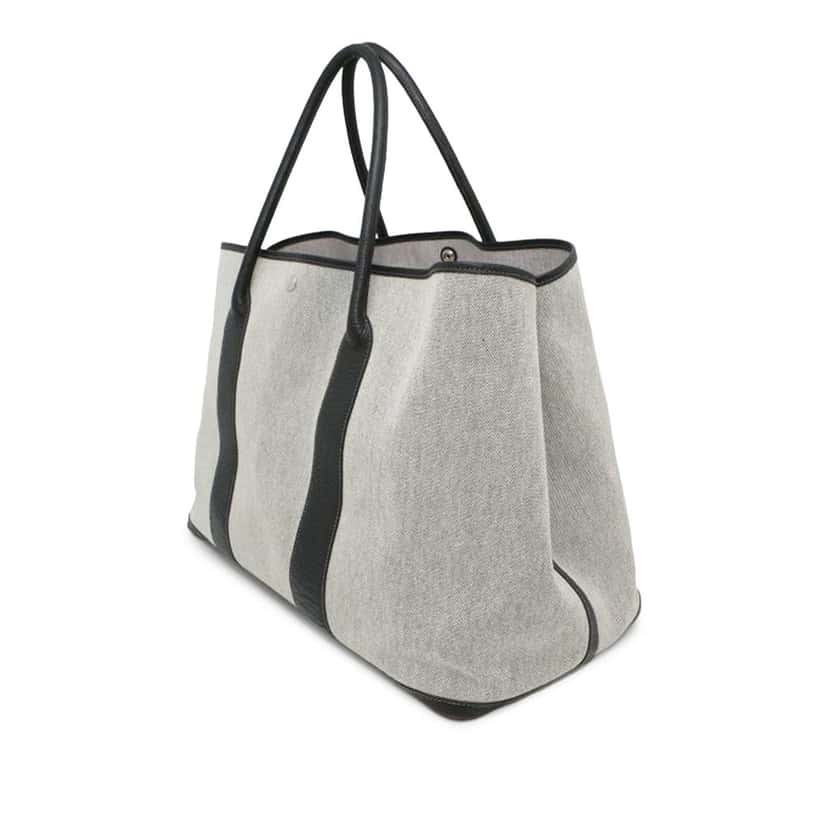 Hermès Toile H and Buffle Skipper Garden Party 49 Grey Canvas Good condition - Back View